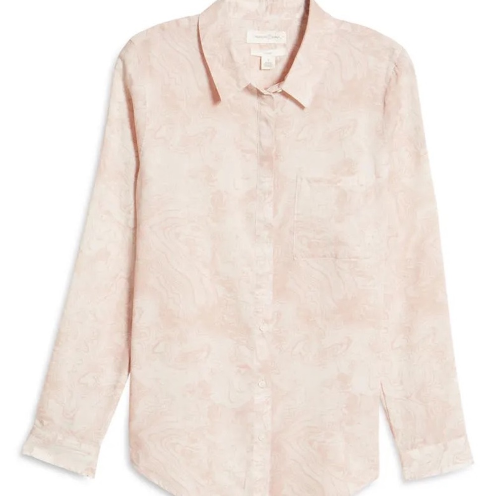 Treasure & Bond Classic Drapey Light Pink Shirt Marble